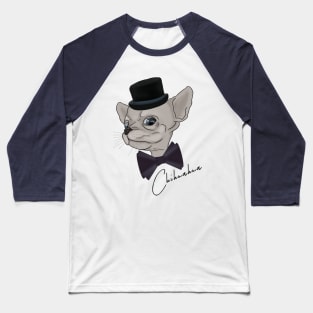 Chihuahua in a hat and bow tie Baseball T-Shirt
